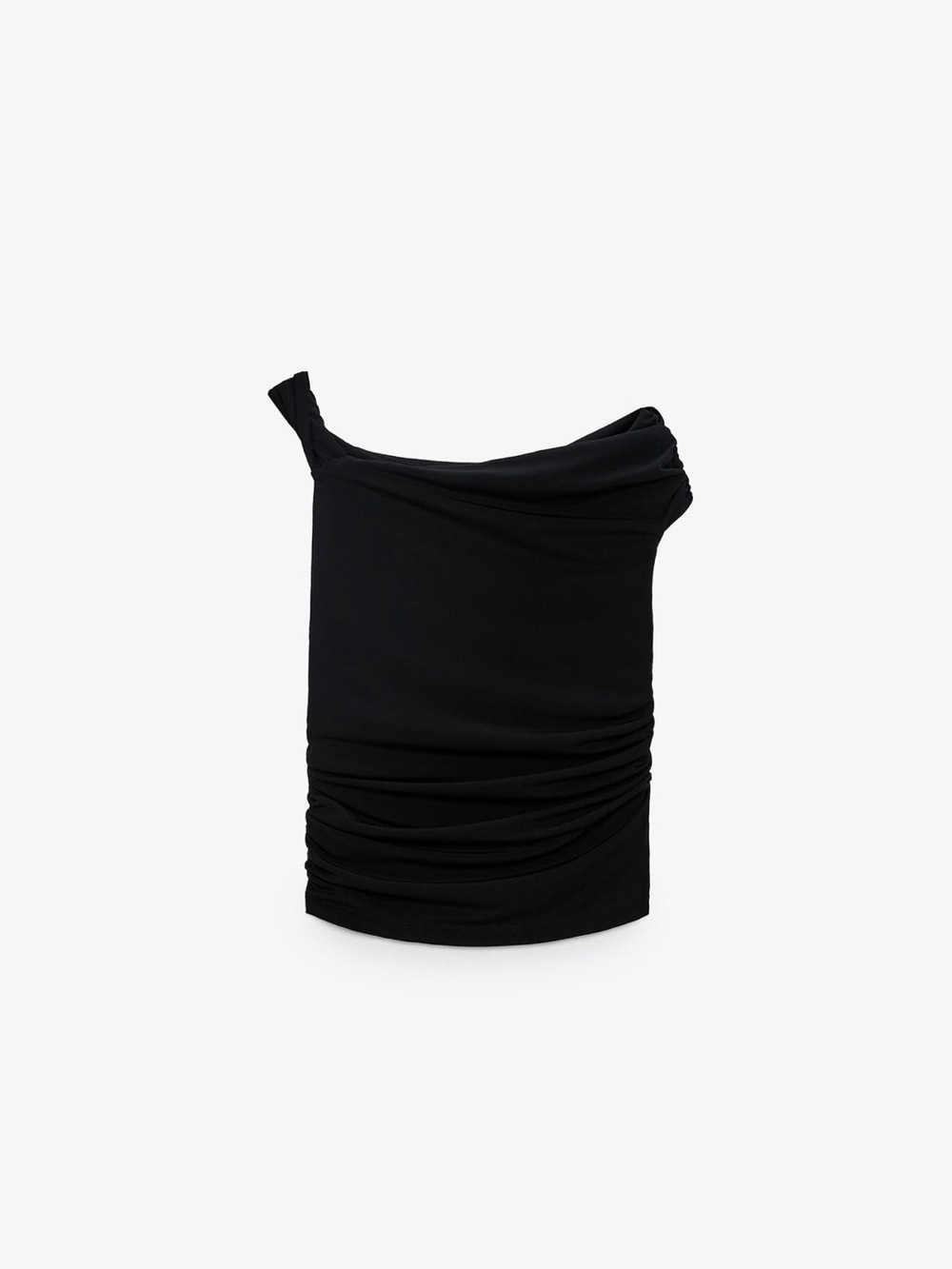 Zara Black Off-Shoulder Ruched Top